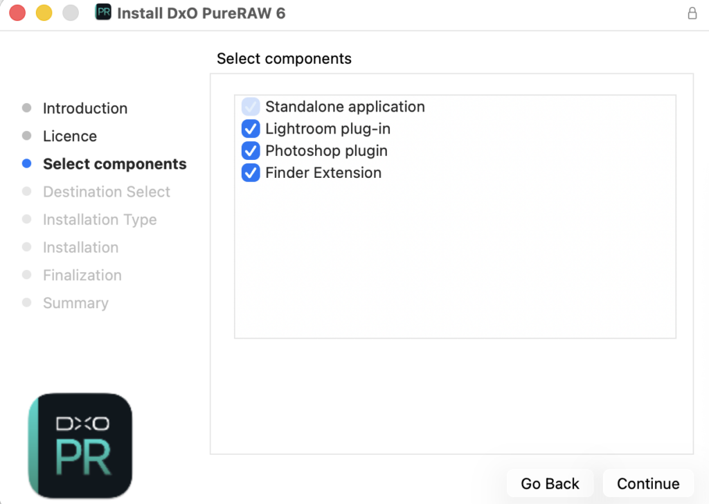 A screenshot of DxO PureRAW 6 Installation and adding a Lightroom plug-in